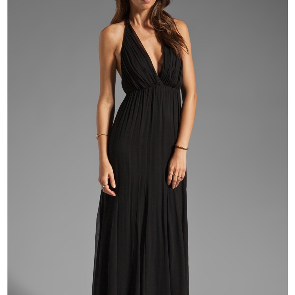 Alice + Olivia chiffon black halter dress